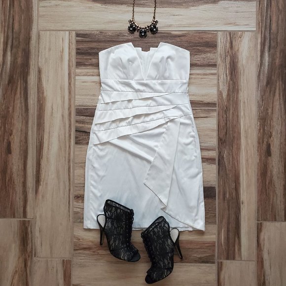 Teeze Me | Satin White Cocktail Dress - Picture 1 of 9